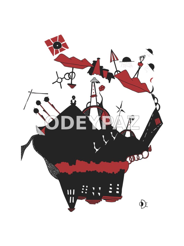 Création en noir et rouge par Odeypaz