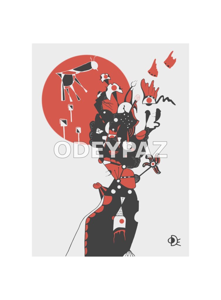 Création en noir et rouge par Odeypaz