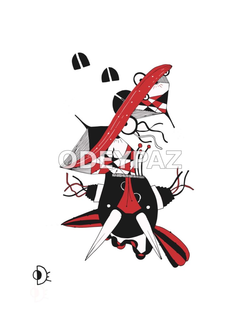 Création en noir et rouge par Odeypaz