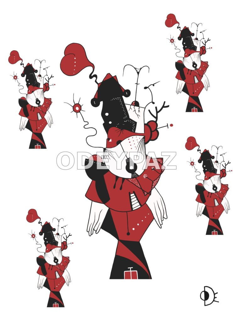 Création en noir et rouge par Odeypaz