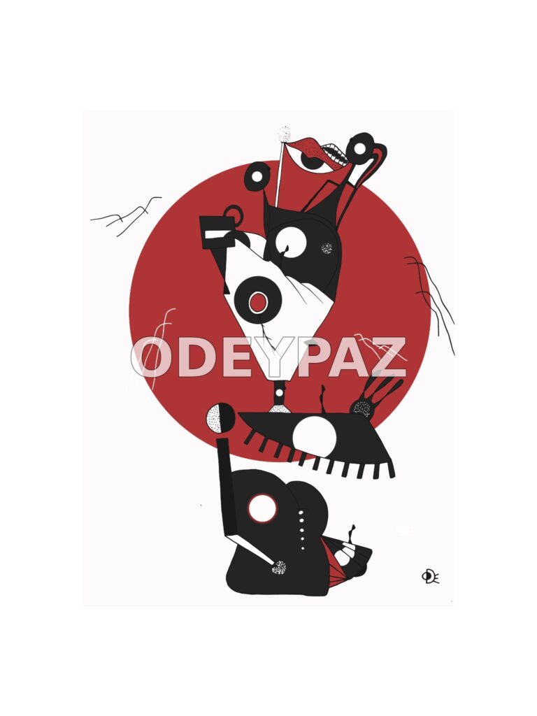 Création en noir et rouge par Odeypaz
