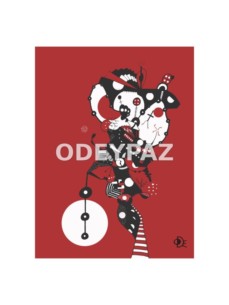 Création en noir et rouge par Odeypaz