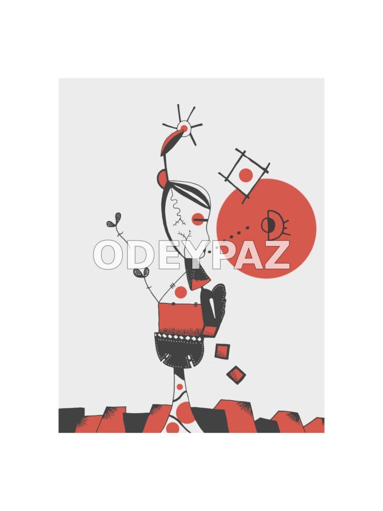Création en noir et rouge par Odeypaz