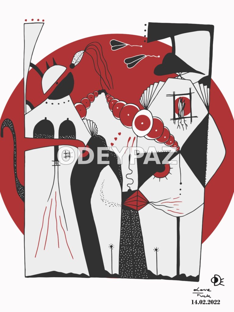 Création en noir et rouge par Odeypaz