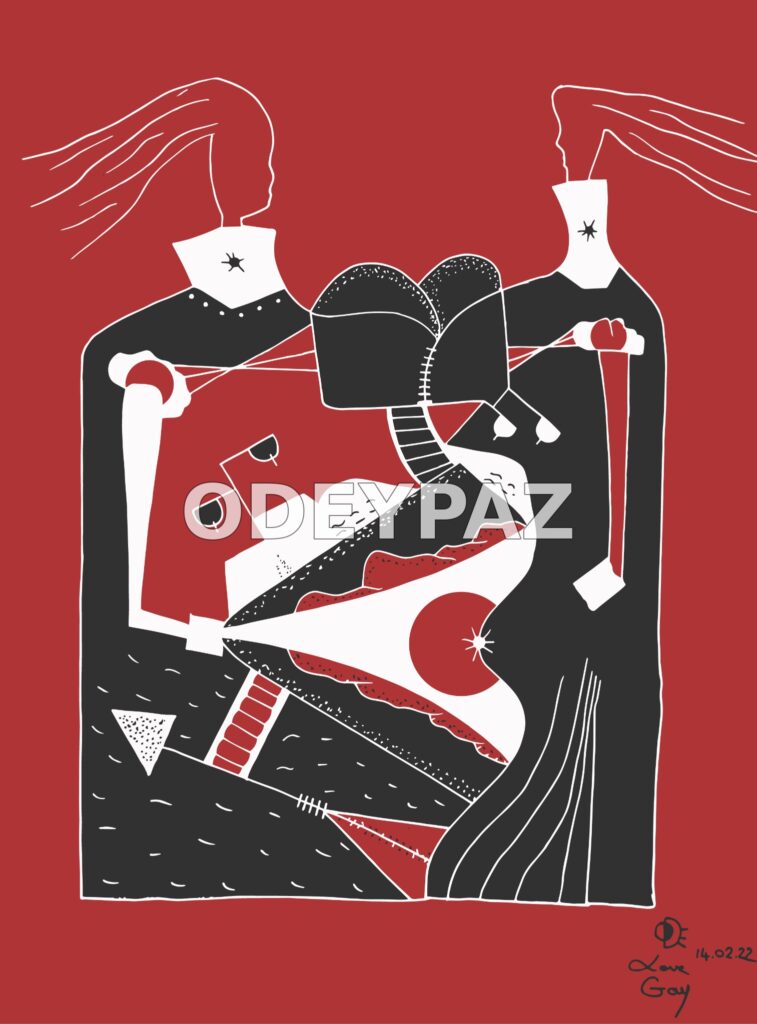 Création en noir et rouge par Odeypaz