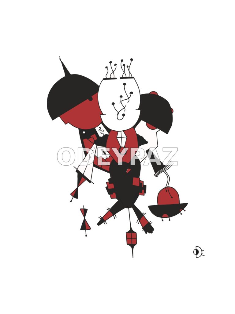 Création en noir et rouge par Odeypaz