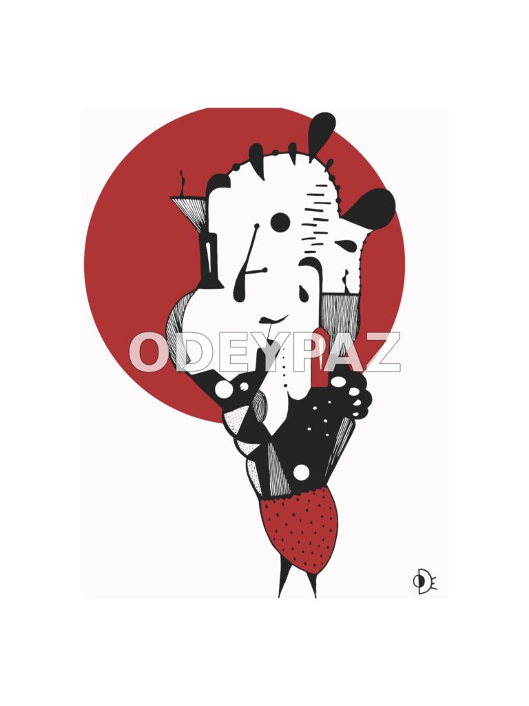 Création en noir et rouge par Odeypaz