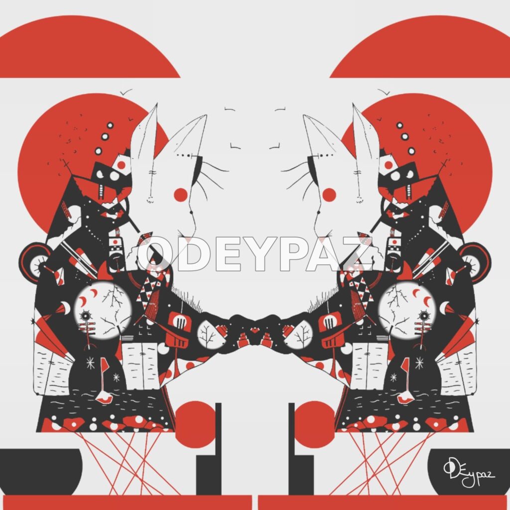Création en noir et rouge par Odeypaz